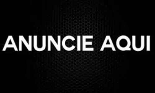 Design de fundo preto com texto "Anuncie Aqui" para divulgar na Viamix Rádio Web