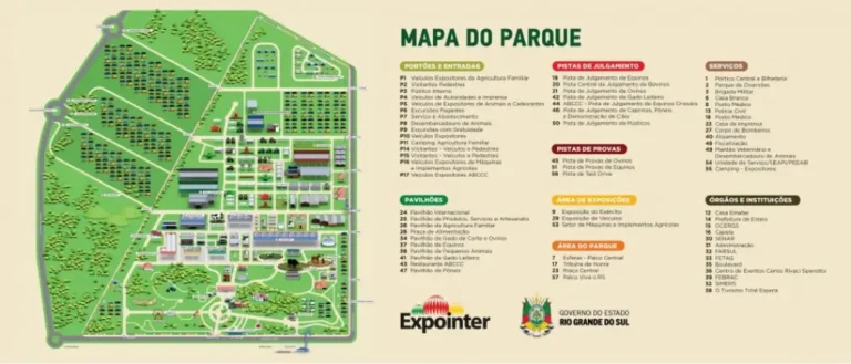 Mapa do Parque Expointer 2025 Parque Assis Brasil em Esteio