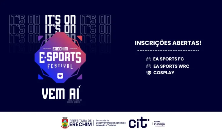 Evento Erechim E-Sports Festival 2025 com competições de EA Sports FC, EA Sports WRC e Cosplay