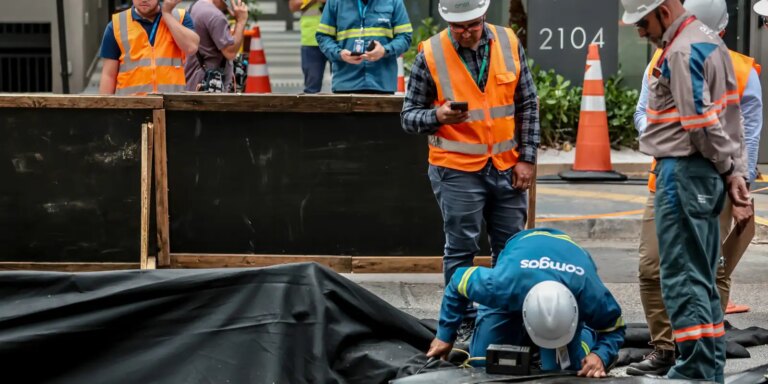 Enel constata gás no buraco aberto por explosão na rua da Consolação